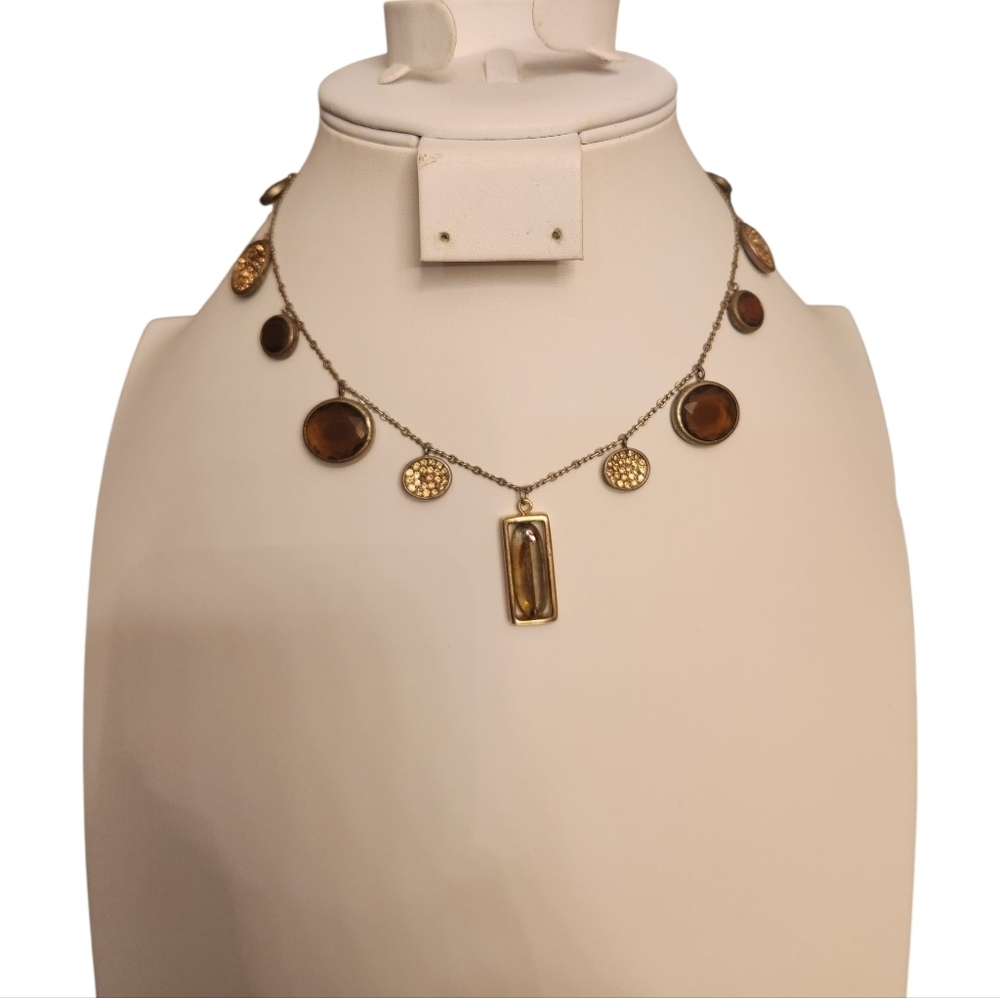 Kenneth Cole Gold and Bronze Charm Necklace
